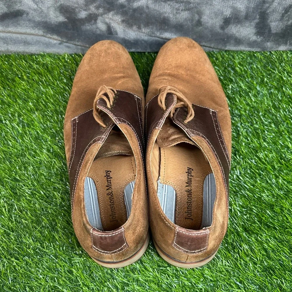 Johnston and Murphy 59-15020 Oxford Mens size 10.5 Brown Suede Leather Trim